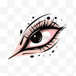 眼线笔书写图片_眼线剪贴画的眼睛有黑点和粉红色