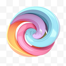 彩虹球球图片_柔和糖果色的 3d 彩虹