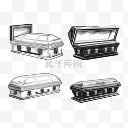 叉矢量图图片_棺材套装隔离开放式和封闭式棺材