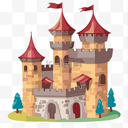 卡通城堡简单ai图片_简单的城堡剪贴画 卡通城堡的图