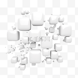 白色矩形对话框气泡 3d 渲染