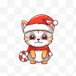 圣诞帽服装图片_可爱的猫穿着圣诞老人服装与装饰