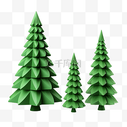 3d 绿色松树圣诞装饰
