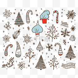 五一大促图片_涂鸦风格的一大套可爱的圣诞设计