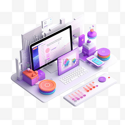 web界面元素图片_Web Interface 3d 插图