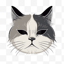 猫胡须剪贴画黑色和灰色的猫手绘