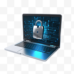 安全检查的图片_3d 插图笔记本电脑安全检查密码