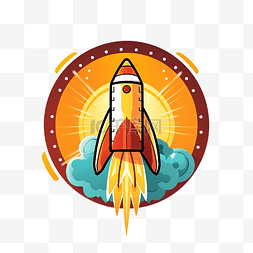 宇宙飞船背景图片_火箭发射启动符号