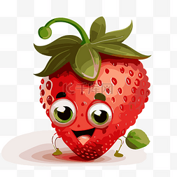 草莓可爱贴纸图片_卡通草莓 向量