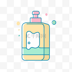 一瓶液体肥皂的插图 向量