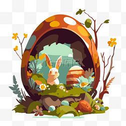 卡通兔子图片_免费寻找复活节彩蛋 向量