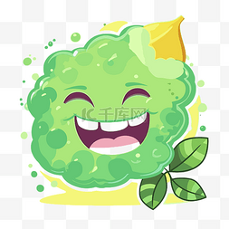 卡通牙胶图片_口香糖剪贴画快乐的绿色肥皂水果