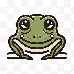 青蛙脸图片_带有笑脸的青蛙标志 向量