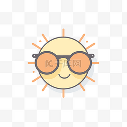 戴眼镜的太阳图片_平面风格的白色背景上戴着太阳镜