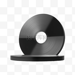 样机cd图片_带有黑色封面模板样机的 CD 或 DVD 