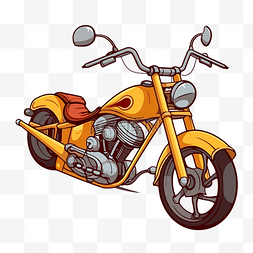 斩波器剪贴画卡通风格摩托车黄色