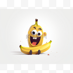 张开嘴巴的卡通香蕉