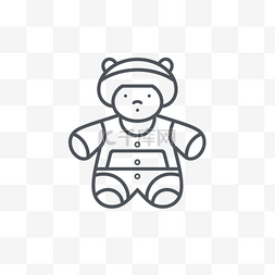 泰迪熊的轮廓图标 向量