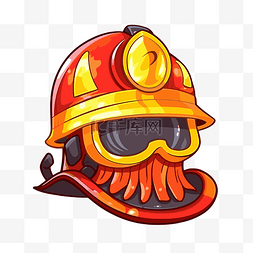 消防头盔图片_消防头盔剪贴画红色头盔形状为章
