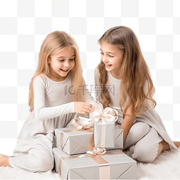 漂亮的笑脸图片_快乐漂亮的姐妹坐在圣诞装饰的房
