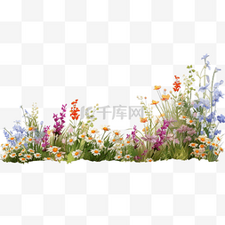 鲜花草坪 PNG