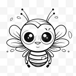 可爱的蜜蜂着色页 向量