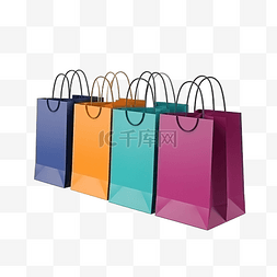 商业房地产海报图片_购物袋 商场产品彩色纸袋