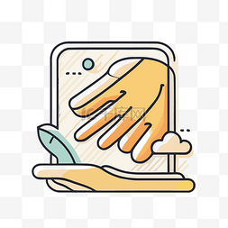 双手矢量素材图片_用手在手清洁湿巾图标 向量