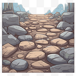 鹅卵石剪贴画卡通设计图由岩石组