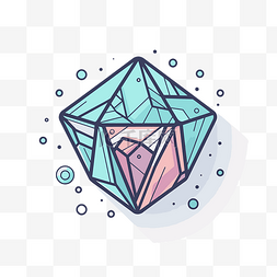 水晶风格图标图片_抽象风格的水晶宝石 向量