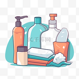 手乳液图片_卫生剪贴画肥皂和乳液 向量