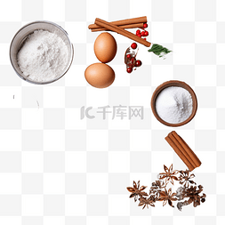 火锅配料表图片_在木质表面烹饪圣诞烘焙的配料