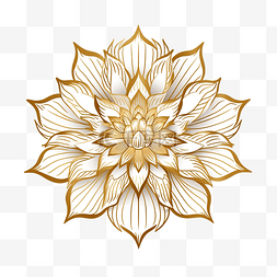金色金属盛开的花朵概述