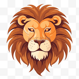 狮子脸剪贴画图片_狮子脸剪贴画狮子头插图在白色背