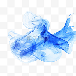 蓝色透明的球图片_孤立的蓝色多云烟雾
