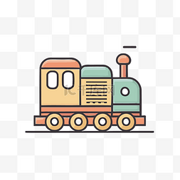 白色背景上颜色鲜艳的火车线图标