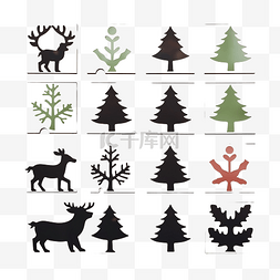 圣诞雪人鹿图片_儿童圣诞影子匹配活动冬季拼图与