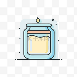 罐子里面的蜡烛插画 向量