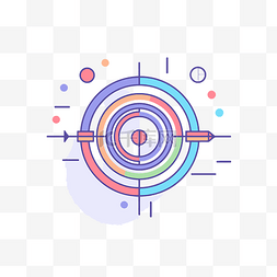 球状目标的彩色线条绘制标志 向
