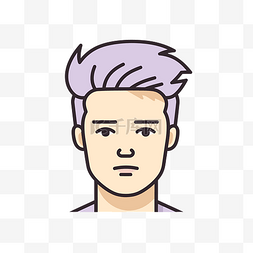 紫色设计矢量图片_紫色头发男性的脸 向量