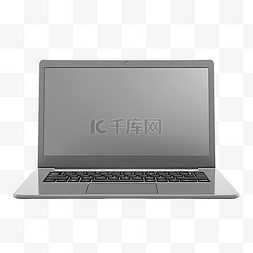 空白桌面图片_灰色笔记本电脑的前视图