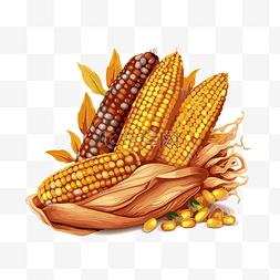 玉米主题图片_感恩节玉米 向量