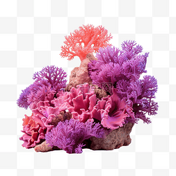 粉色和紫色的珊瑚礁