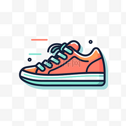橙色运动鞋图标设计矢量图 m
