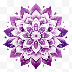 莲花紫色曼陀罗瑜伽印度节日剪贴