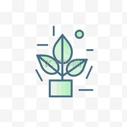 绿色植物图标图片_小绿色植物线图标 向量