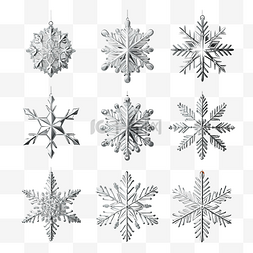 冬季系列图片_银色雪花的优雅剪影集