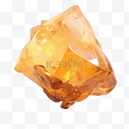 水晶石透明图片_黄水晶宝石现实风格彩色PNG插图