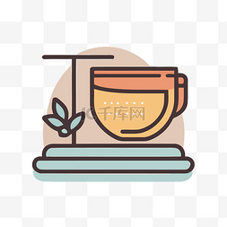 茶叶设计素材图片_一个装满茶和茶叶的茶杯的图标 