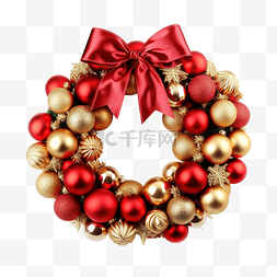 用紅色和金色聖誕球裝飾紅色蝴蝶